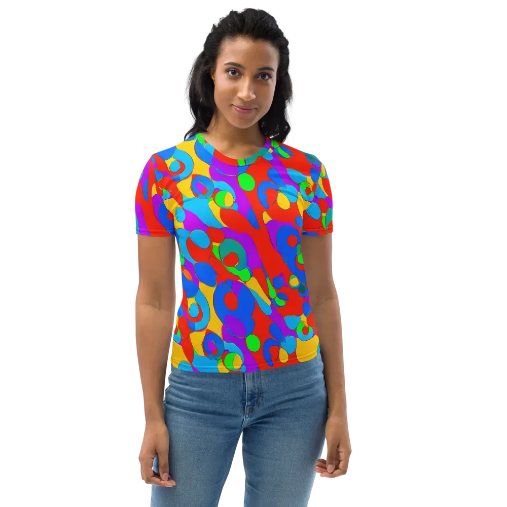 Acid Geometry on Women's Crew Neck T-Shirt — Front