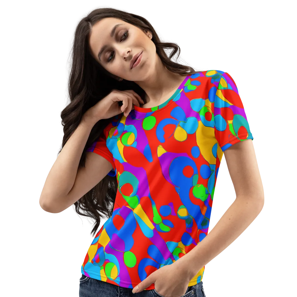 Acid Geometry on Women's Crew Neck T-Shirt — Left Front