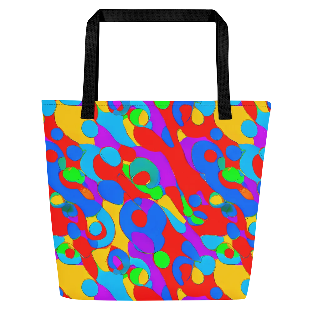 Acid Geometry on Large Tote Bag W/ Pocket — Front