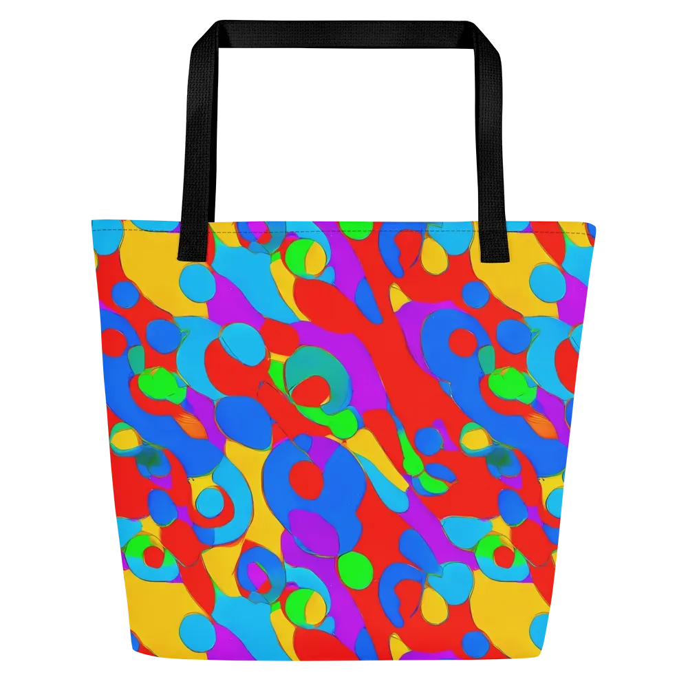 Acid Geometry on Large Tote Bag W/ Pocket — Front