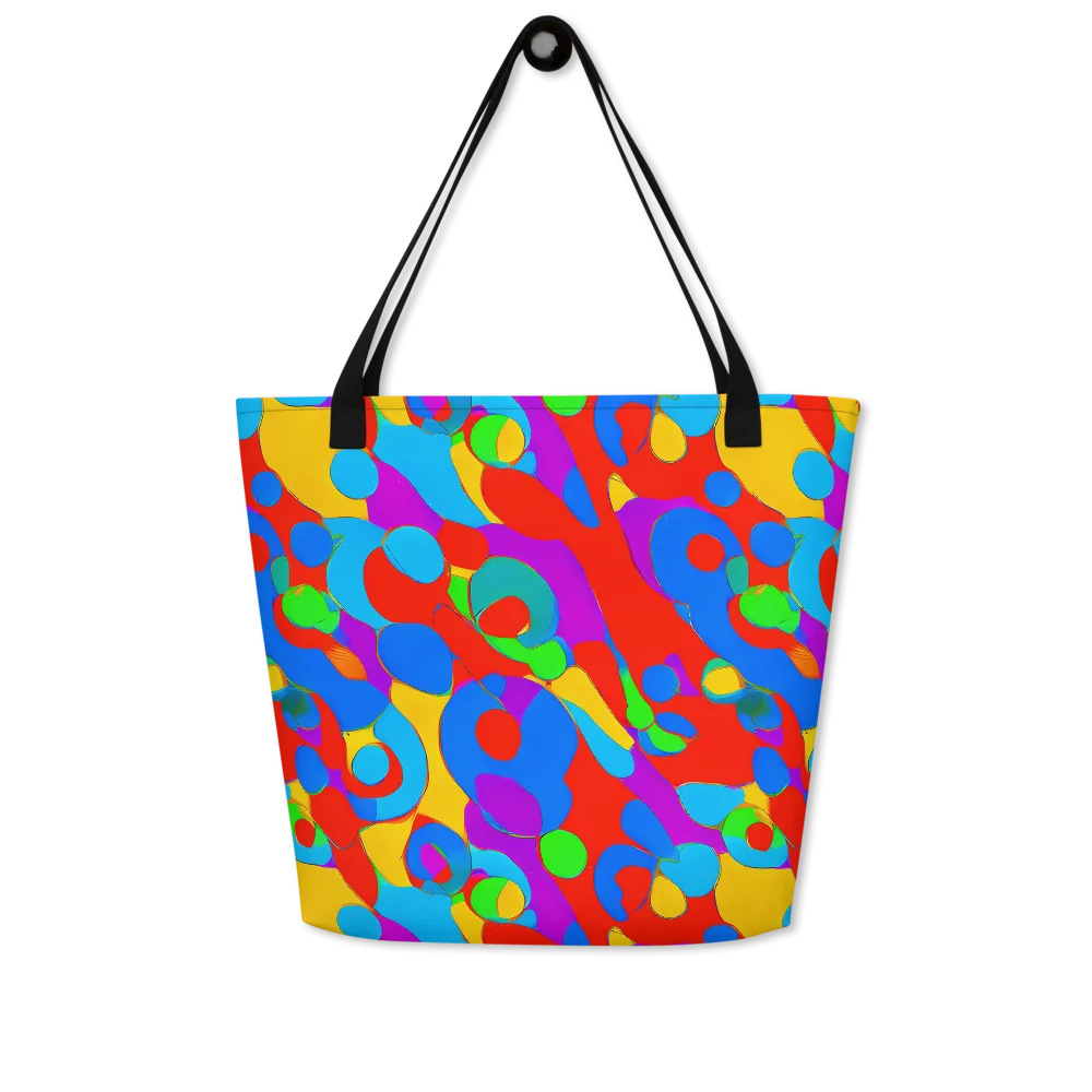 Acid Geometry on Large Tote Bag W/ Pocket — Front