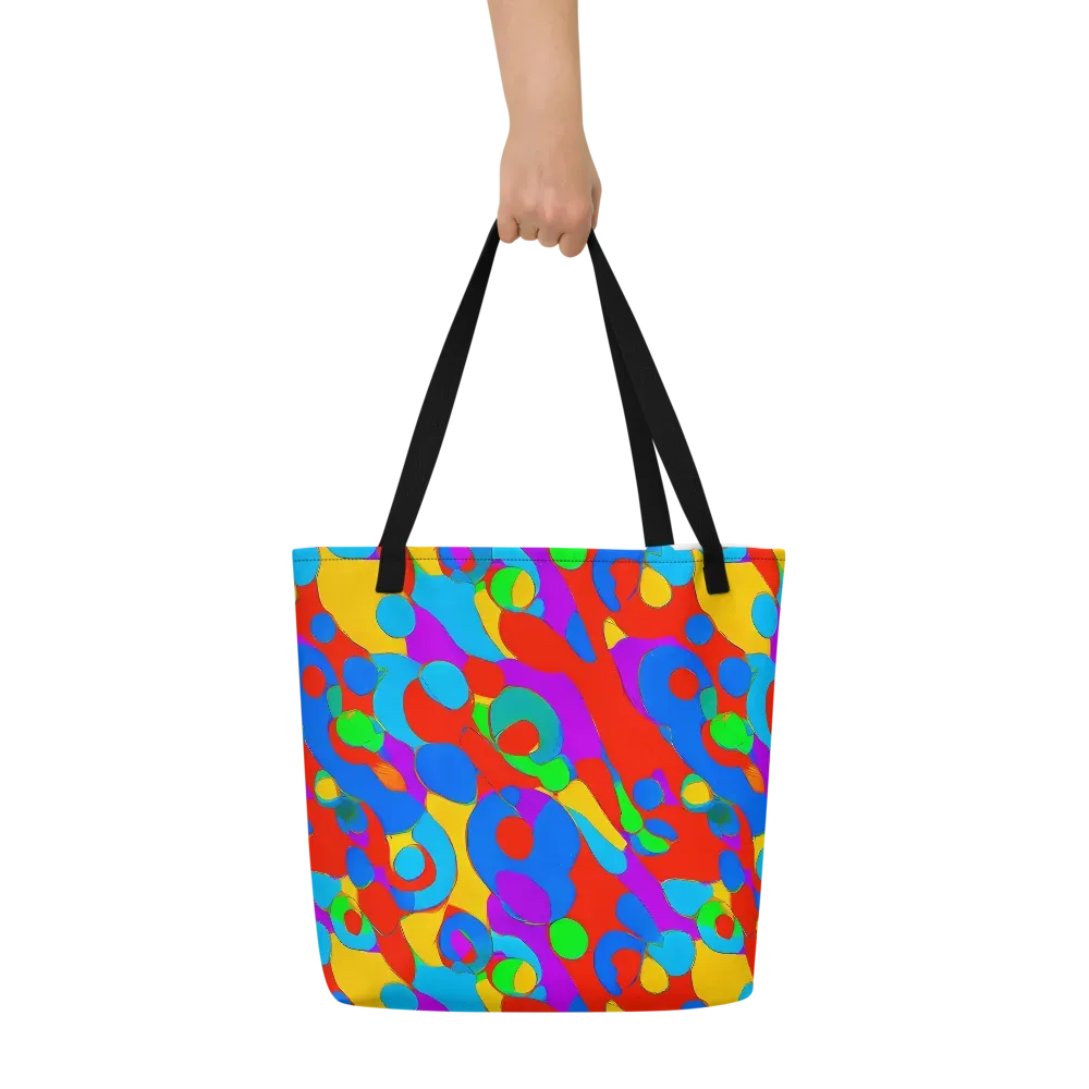 Acid Geometry on Large Tote Bag W/ Pocket — Front