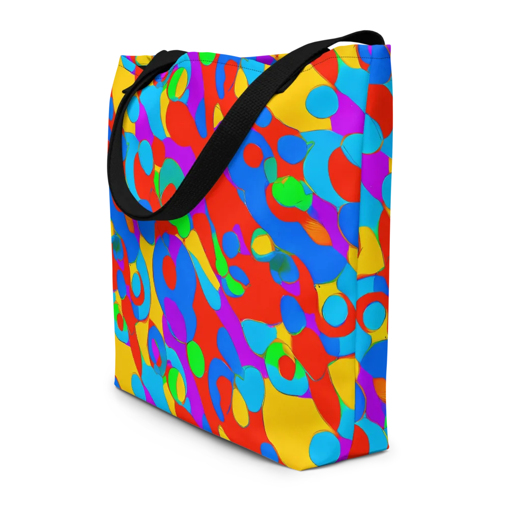 Acid Geometry on Large Tote Bag W/ Pocket — Front