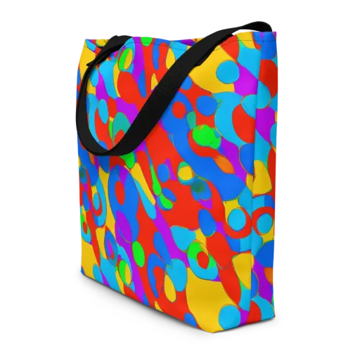 Acid Geometry on a Large Tote Bag W/ Pocket