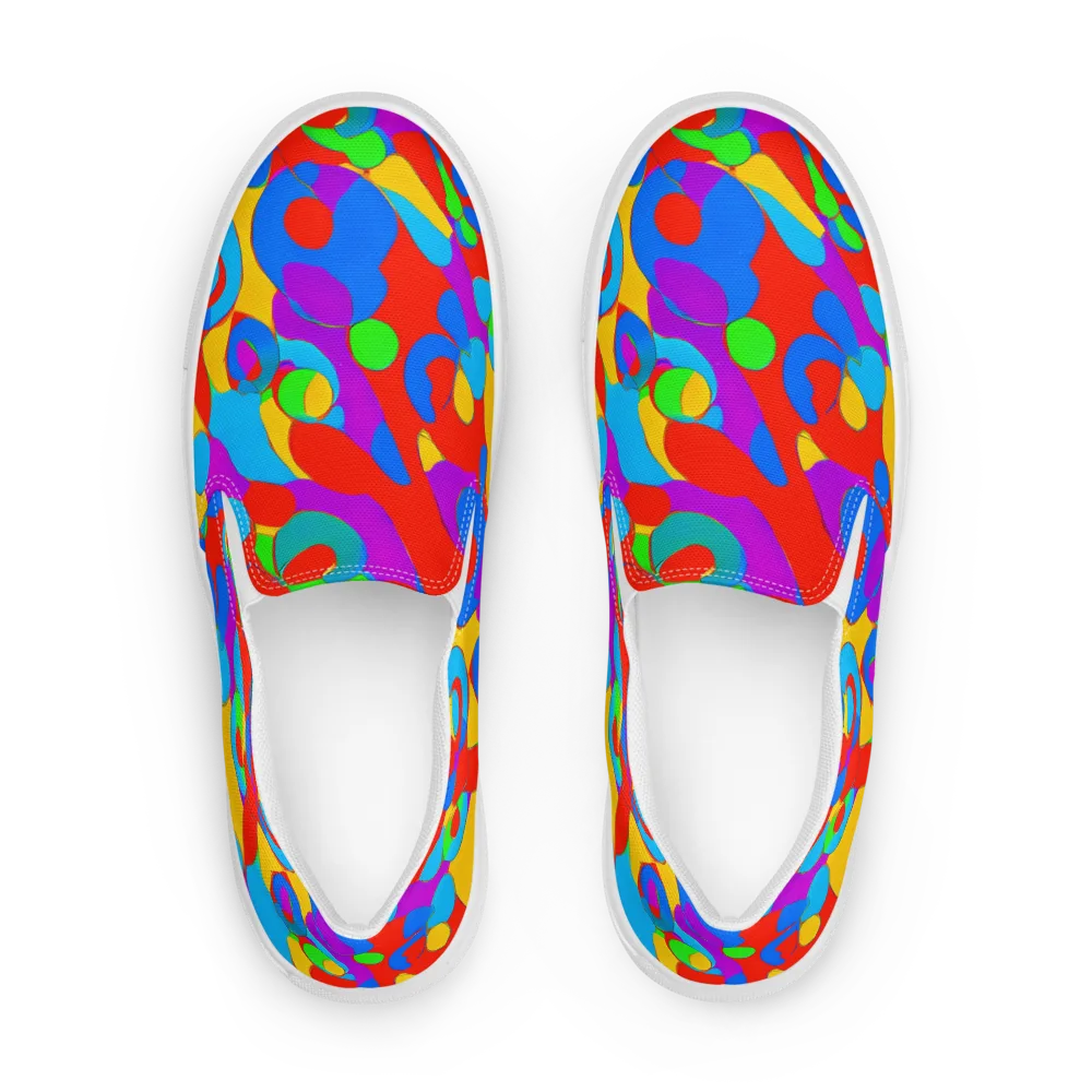 Acid Geometry on Women's Slip-On Canvas Shoes — Front