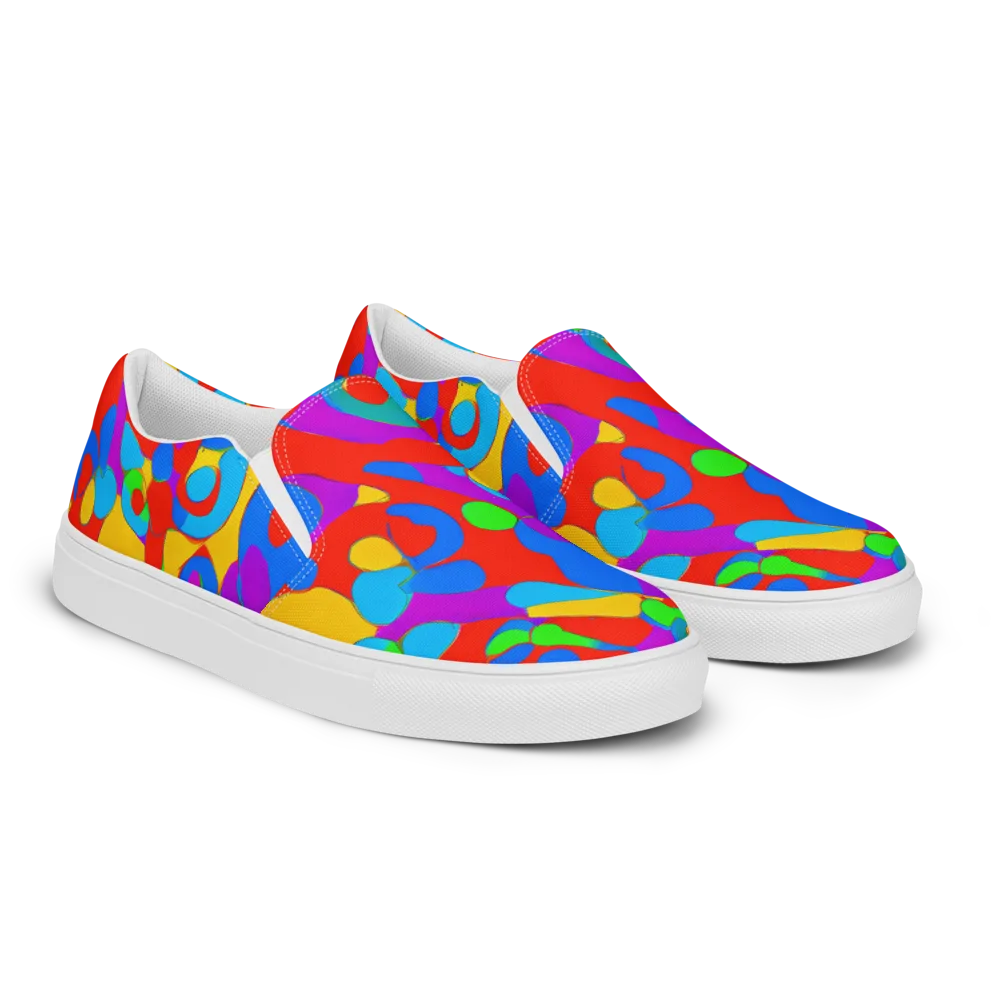 Acid Geometry on Women's Slip-On Canvas Shoes — Right Front