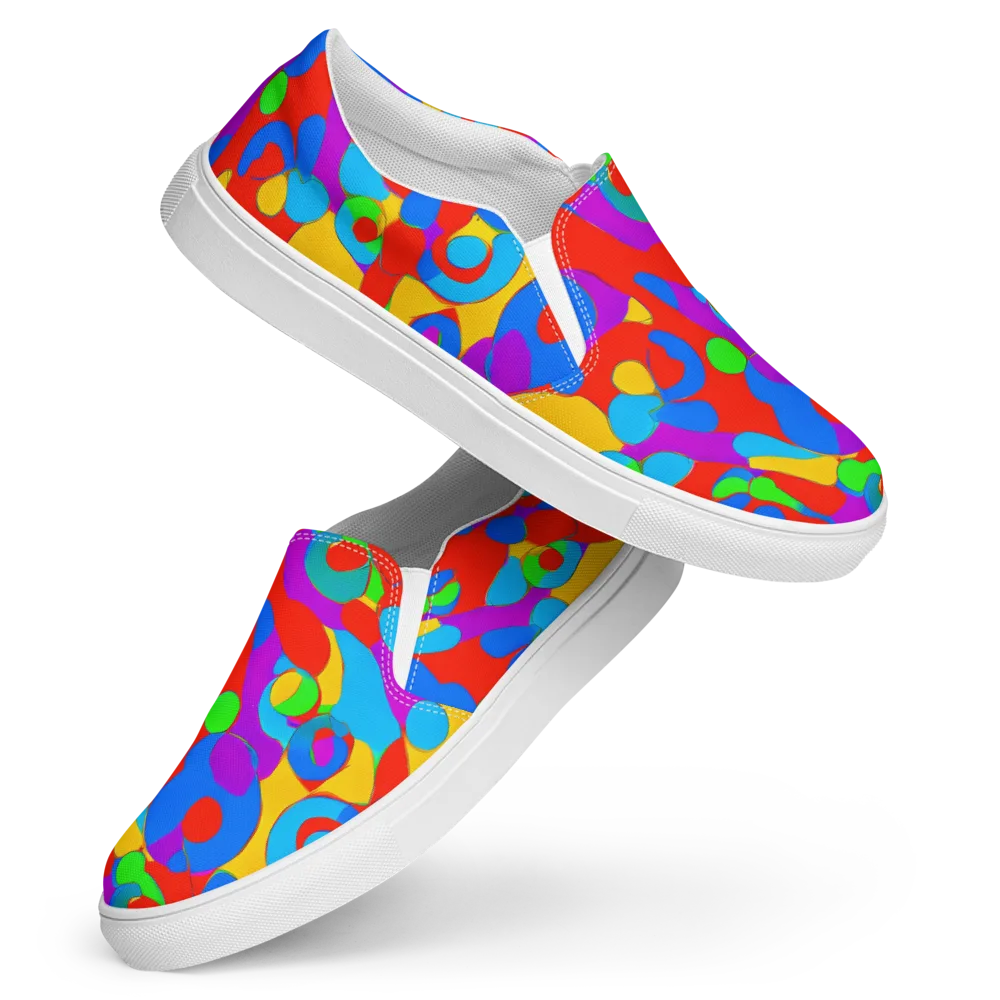 Acid Geometry on Women's Slip-On Canvas Shoes — Front