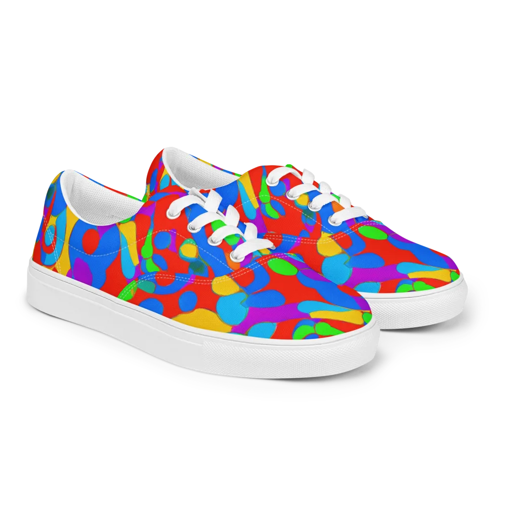Acid Geometry on Men's Lace-Up Canvas Shoes — Right Front
