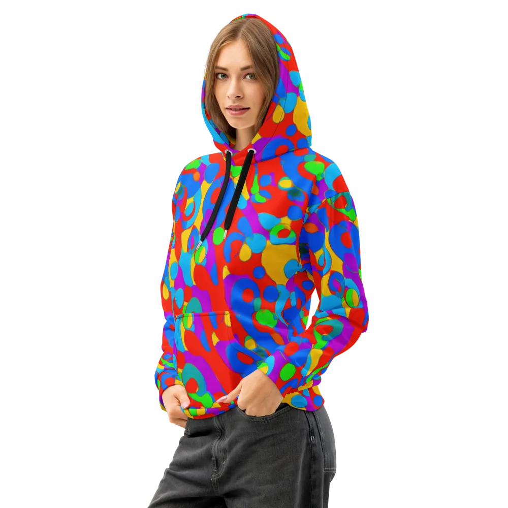 Acid Geometry on Cotton Hoodie — Left Front
