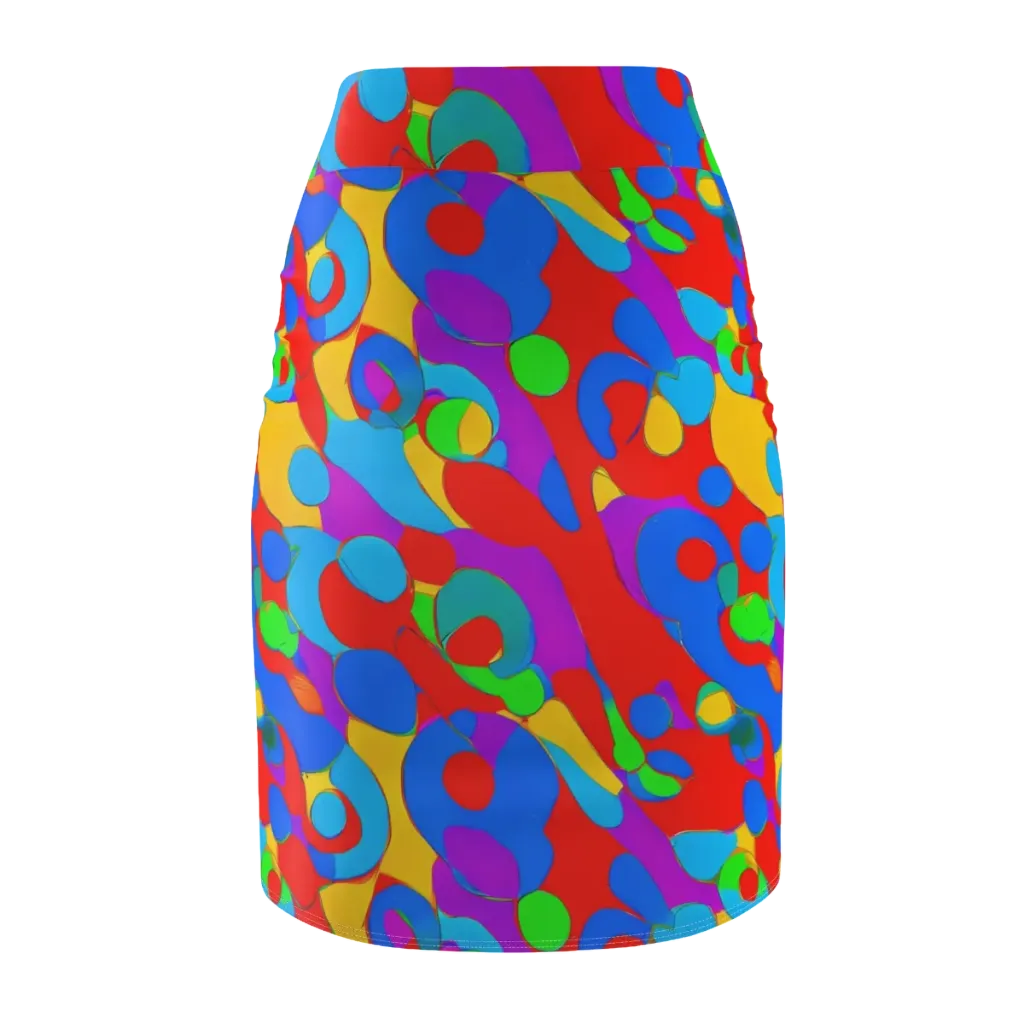 Acid Geometry on Pencil Skirt — Back