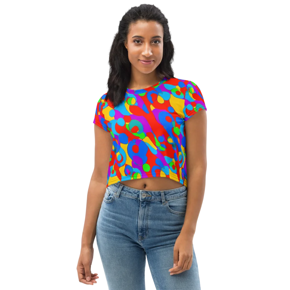 Acid Geometry on Crop Tee — Front