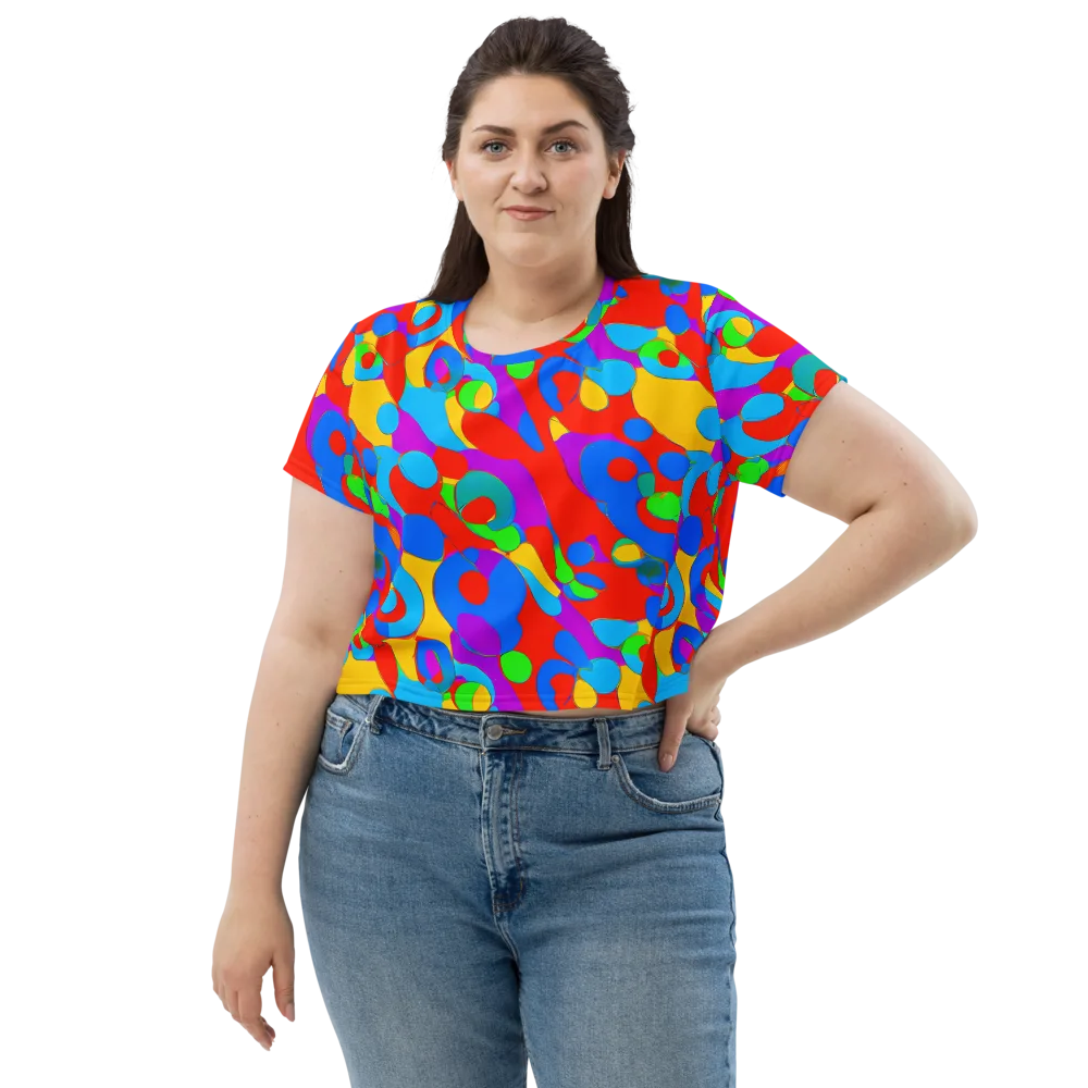 Acid Geometry on Crop Tee — Front