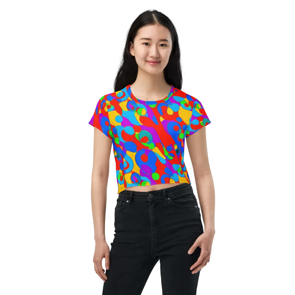 Acid Geometry on Crop Tee — Front
