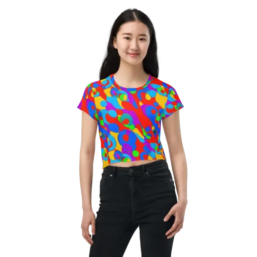 Acid Geometry on a Crop Tee