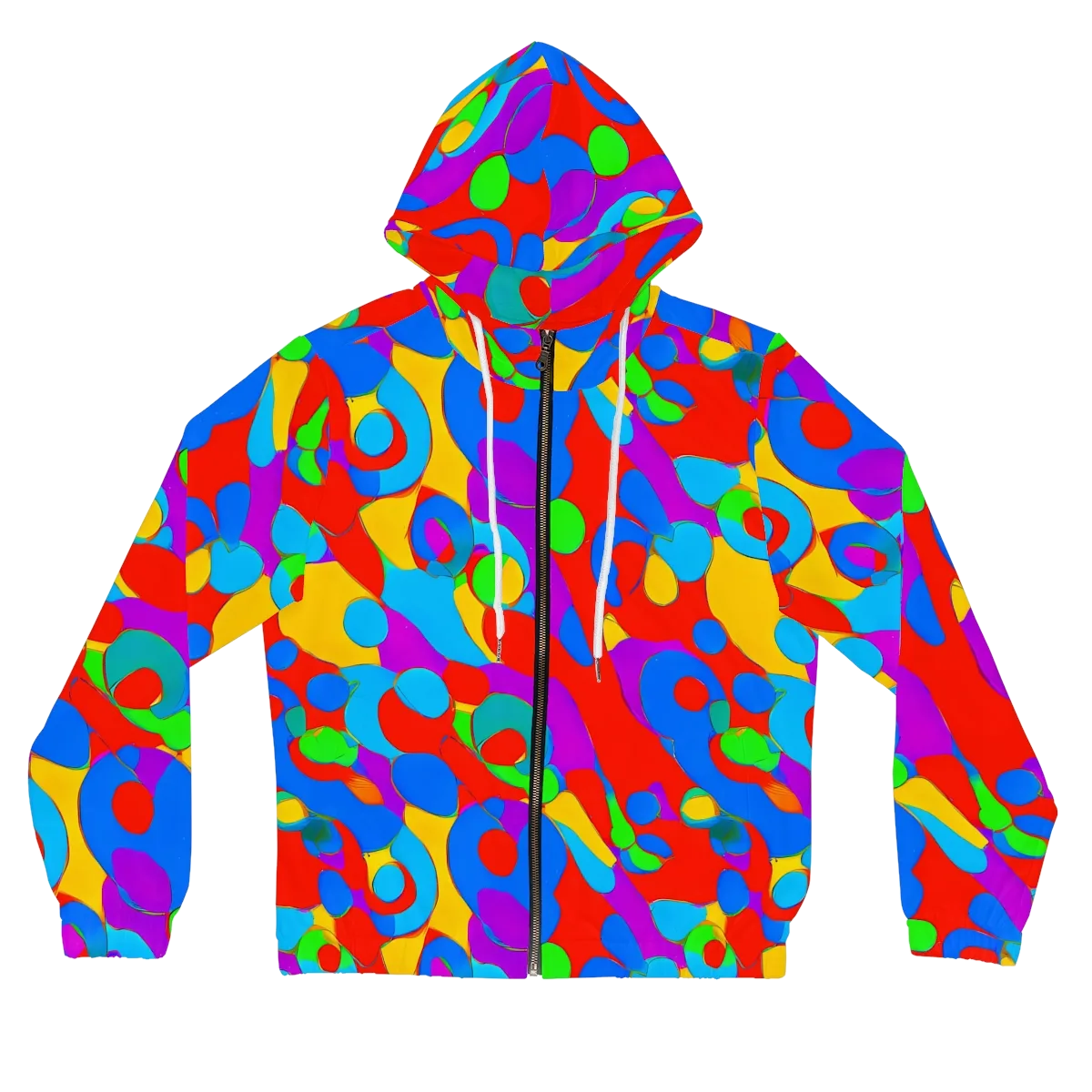 Acid Geometry on Women's Full-Zip Hoodie — Front