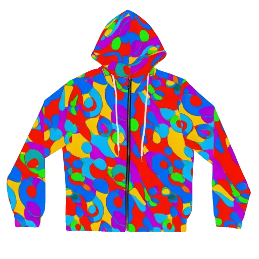 Acid Geometry on a Women's Full-Zip Hoodie
