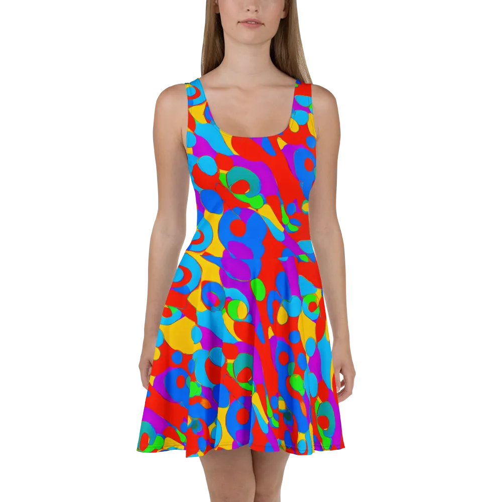 Acid Geometry on Skater Dress — Front