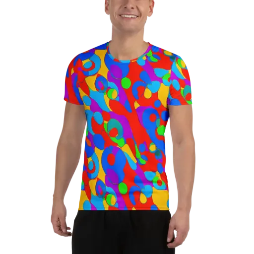 Acid Geometry on a Men's Athletic T-Shirt