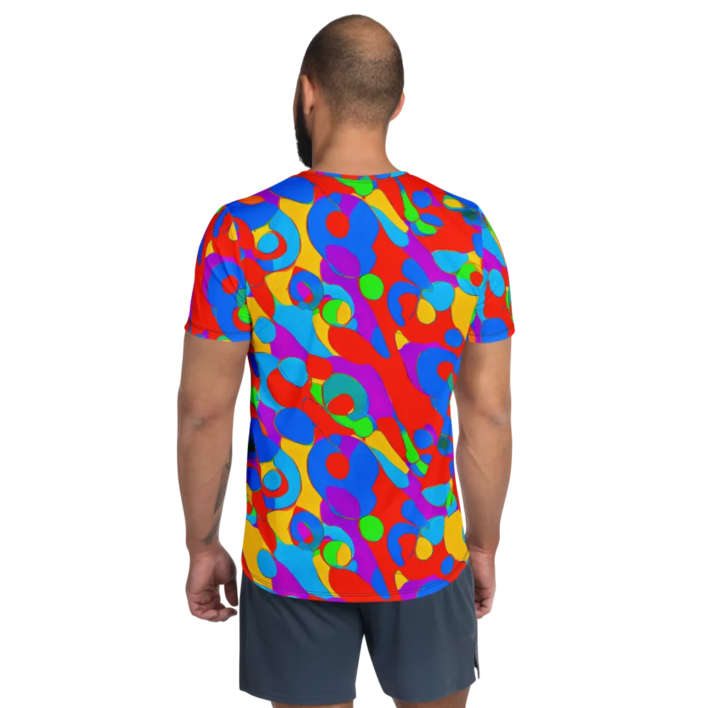Acid Geometry on Men's Athletic T-Shirt — Back