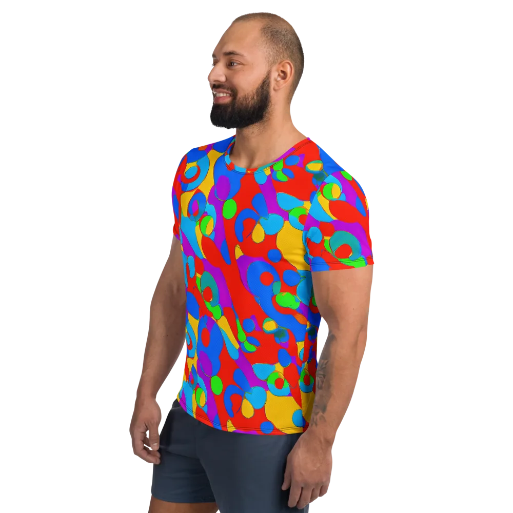 Acid Geometry on Men's Athletic T-Shirt — Left