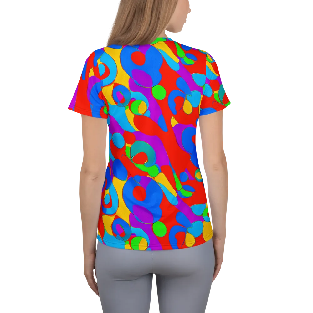 Acid Geometry on Women's Athletic T-Shirt — Back