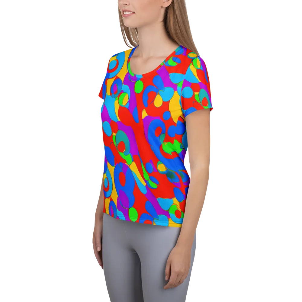 Acid Geometry on Women's Athletic T-Shirt — Left