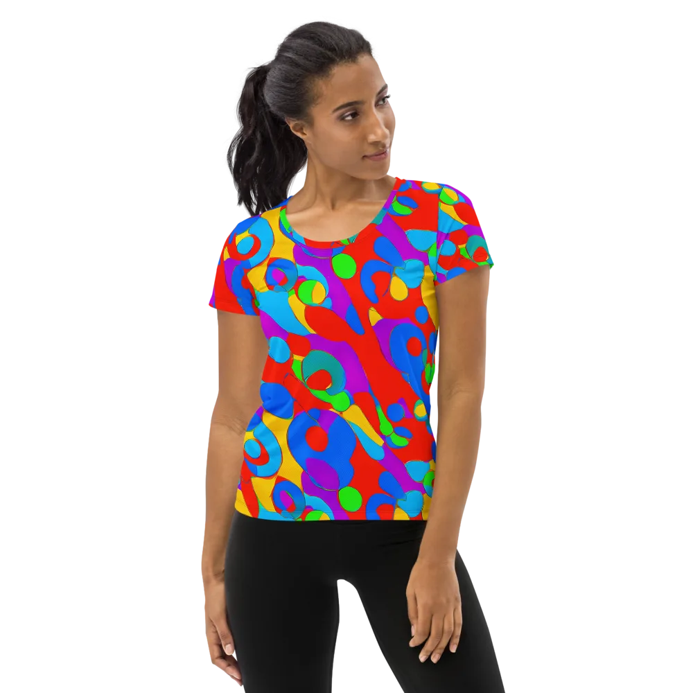 Acid Geometry on Women's Athletic T-Shirt — Front