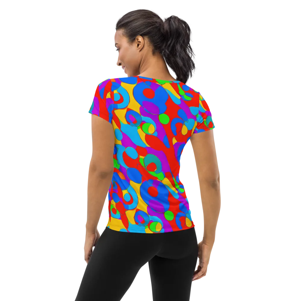 Acid Geometry on Women's Athletic T-Shirt — Back