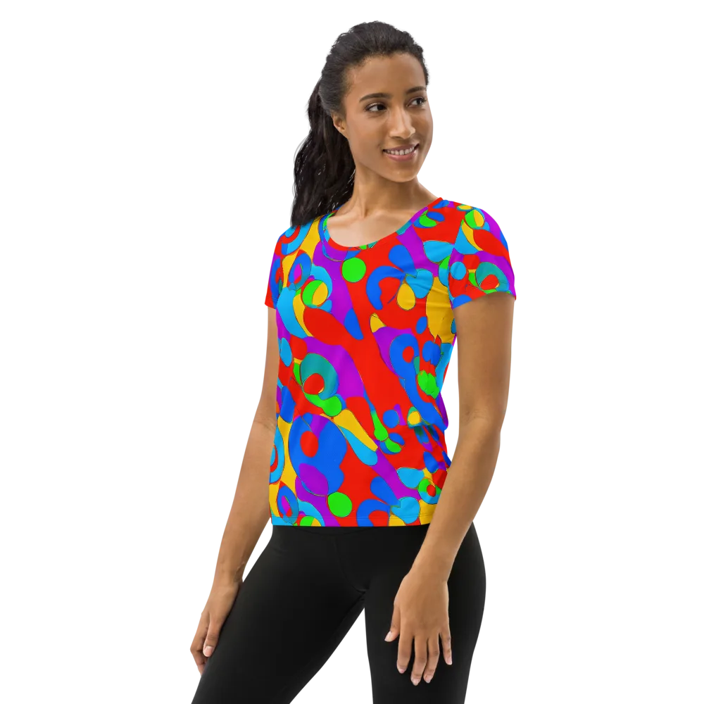 Acid Geometry on Women's Athletic T-Shirt — Left