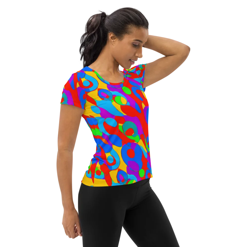 Acid Geometry on Women's Athletic T-Shirt — Right