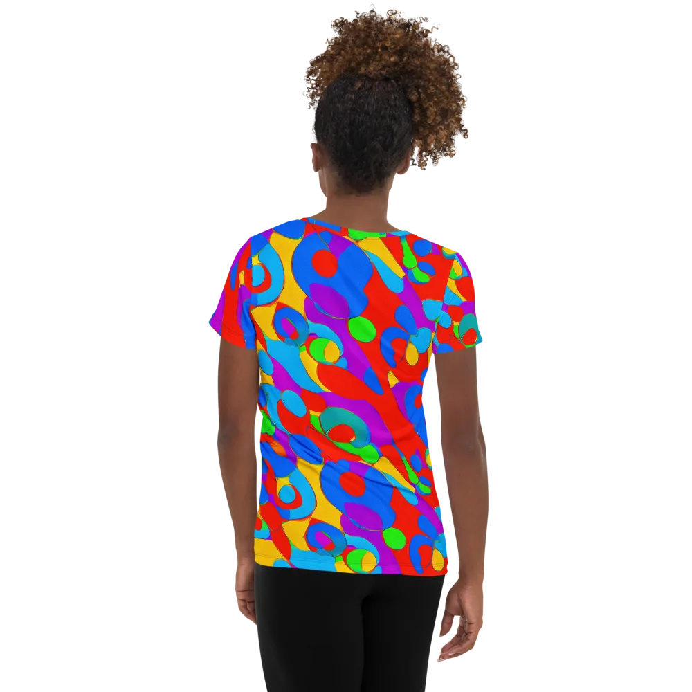 Acid Geometry on Women's Athletic T-Shirt — Back