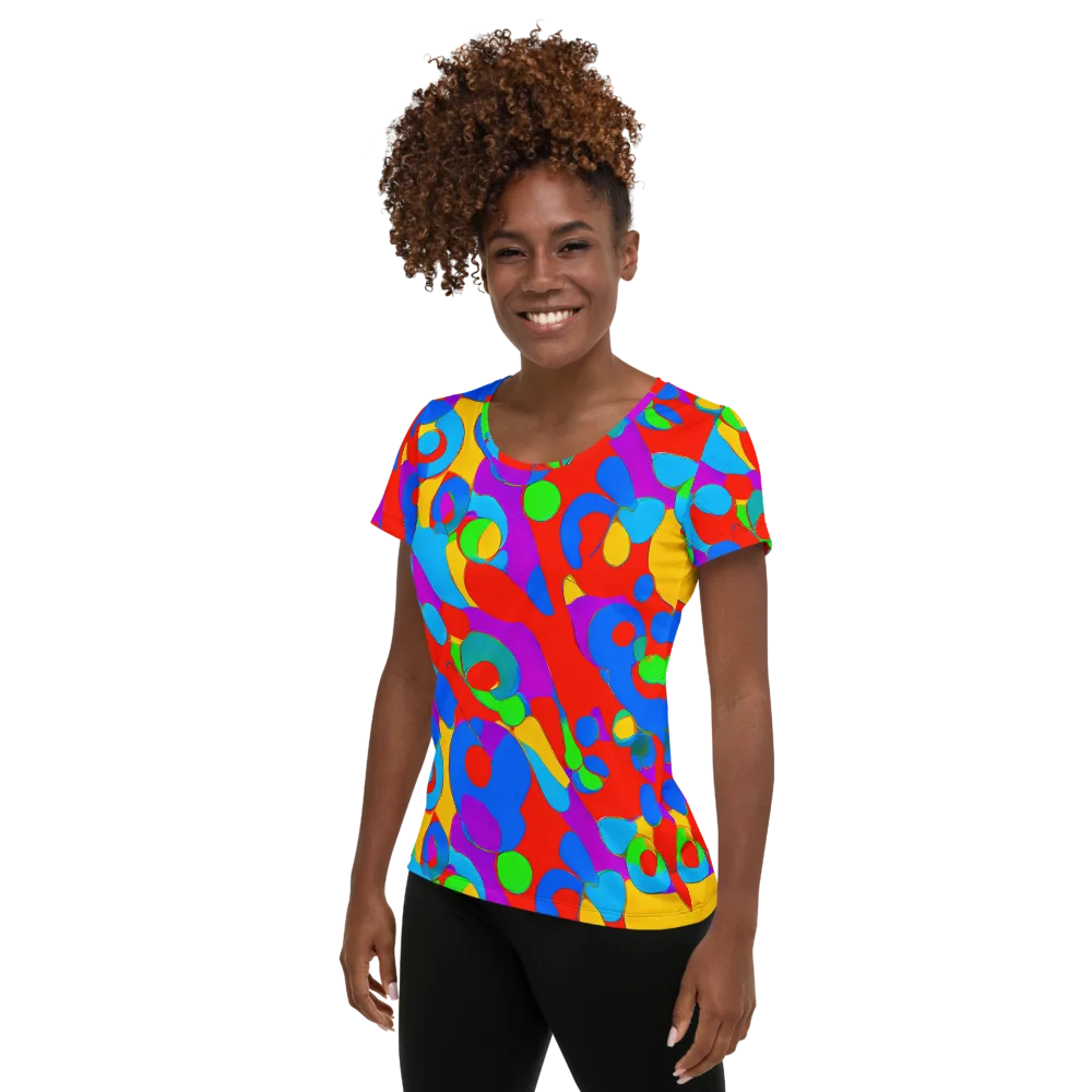 Acid Geometry on Women's Athletic T-Shirt — Left