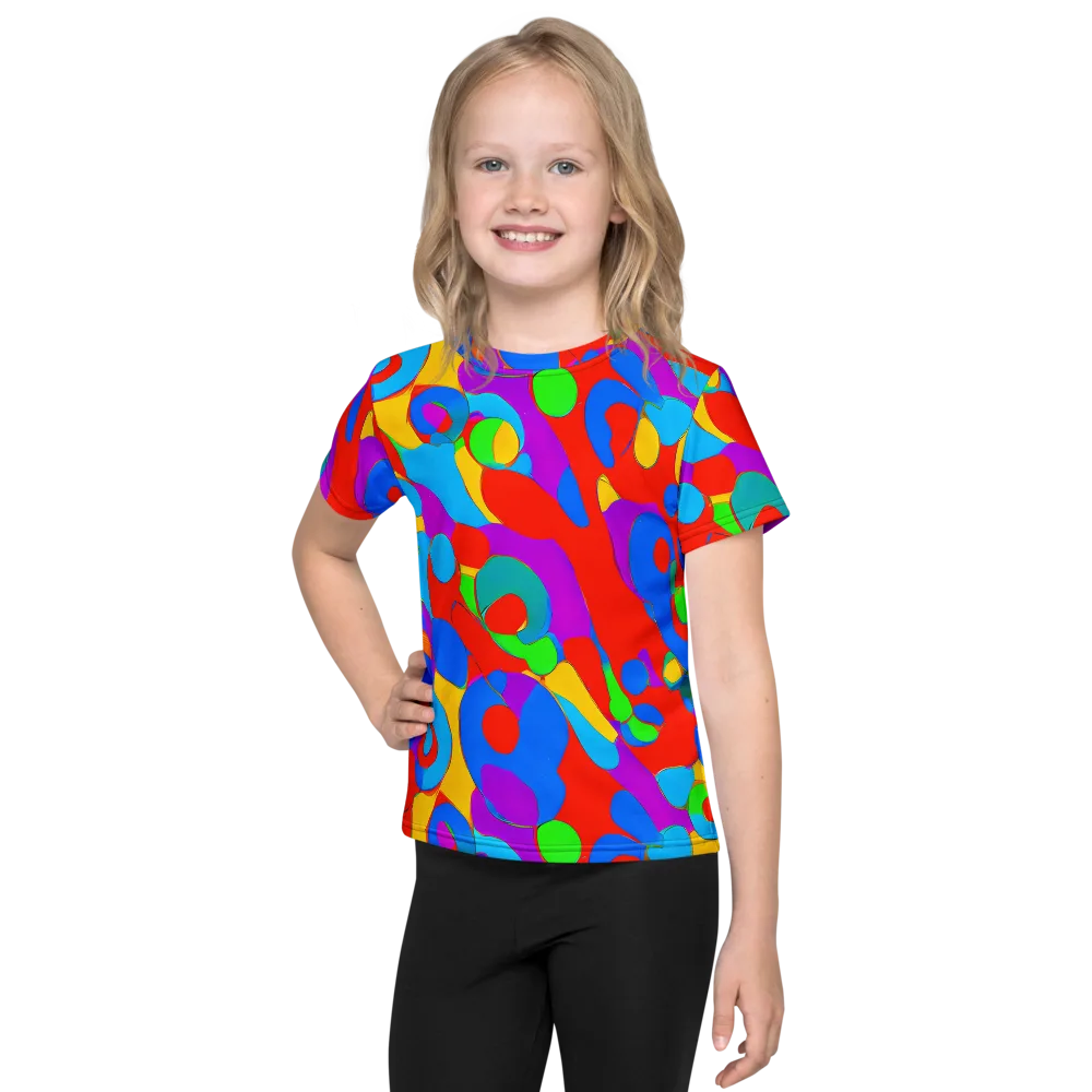 Acid Geometry on Kids Crew Neck T-Shirt — Front