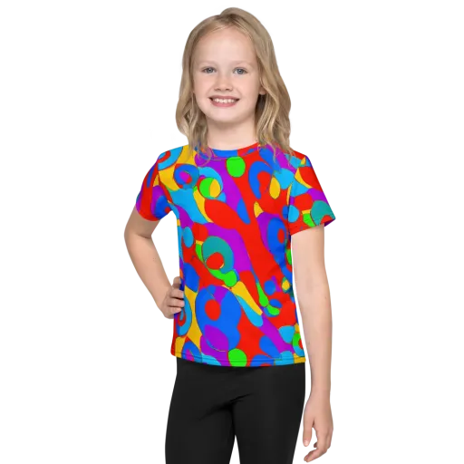 Acid Geometry on a Kids Crew Neck T-Shirt
