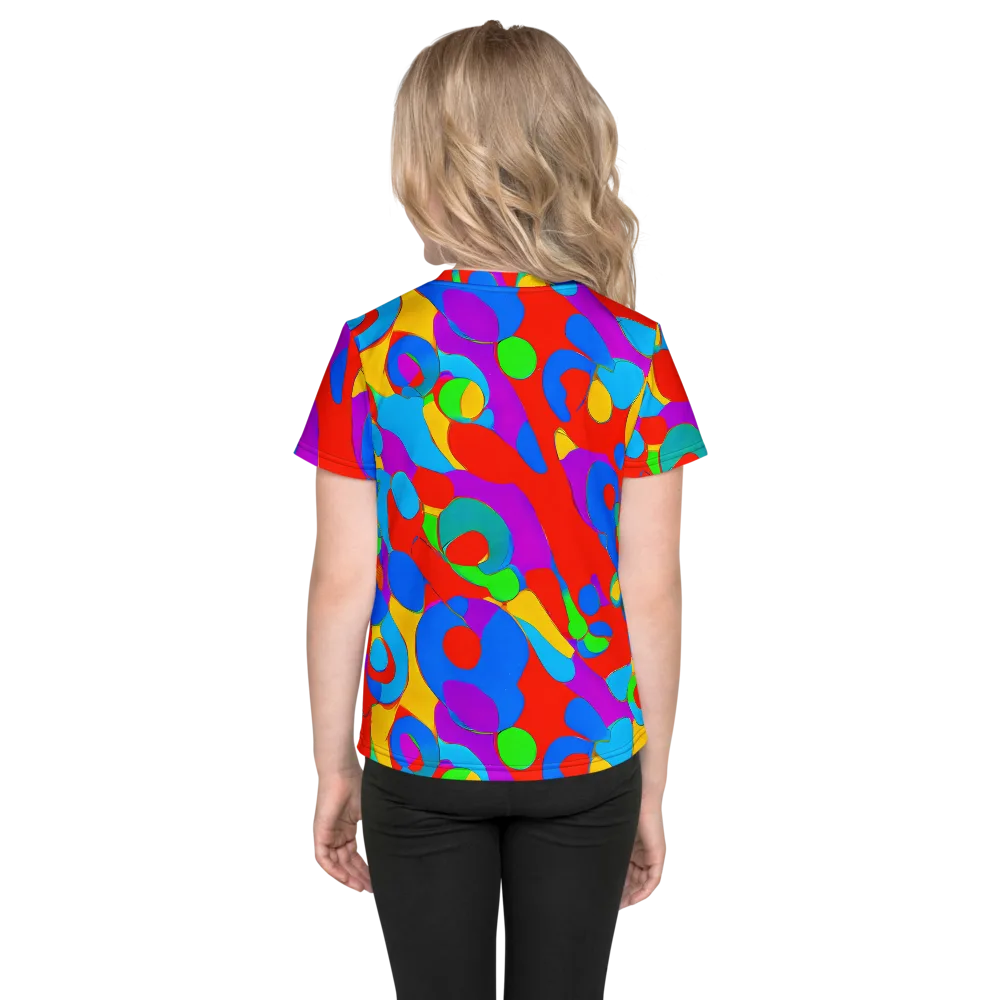 Acid Geometry on Kids Crew Neck T-Shirt — Back