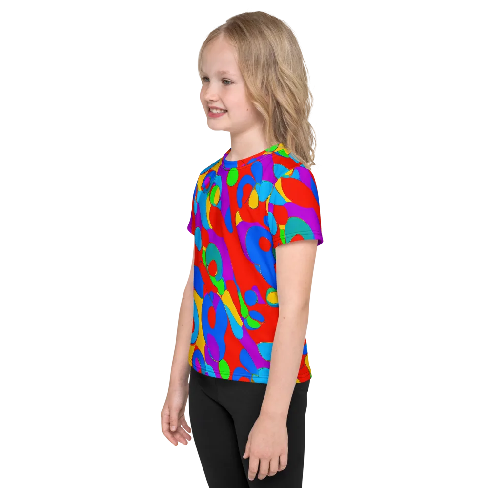 Acid Geometry on Kids Crew Neck T-Shirt — Left