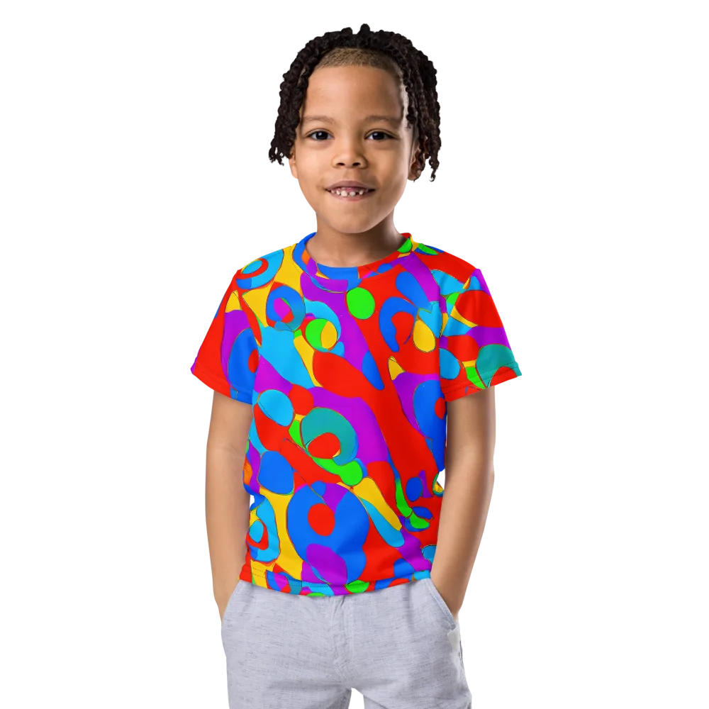 Acid Geometry on Kids Crew Neck T-Shirt — Front