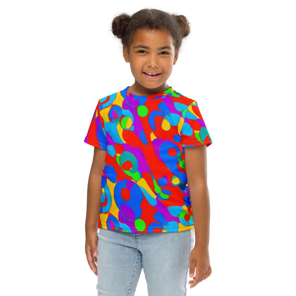 Acid Geometry on Kids Crew Neck T-Shirt — Front