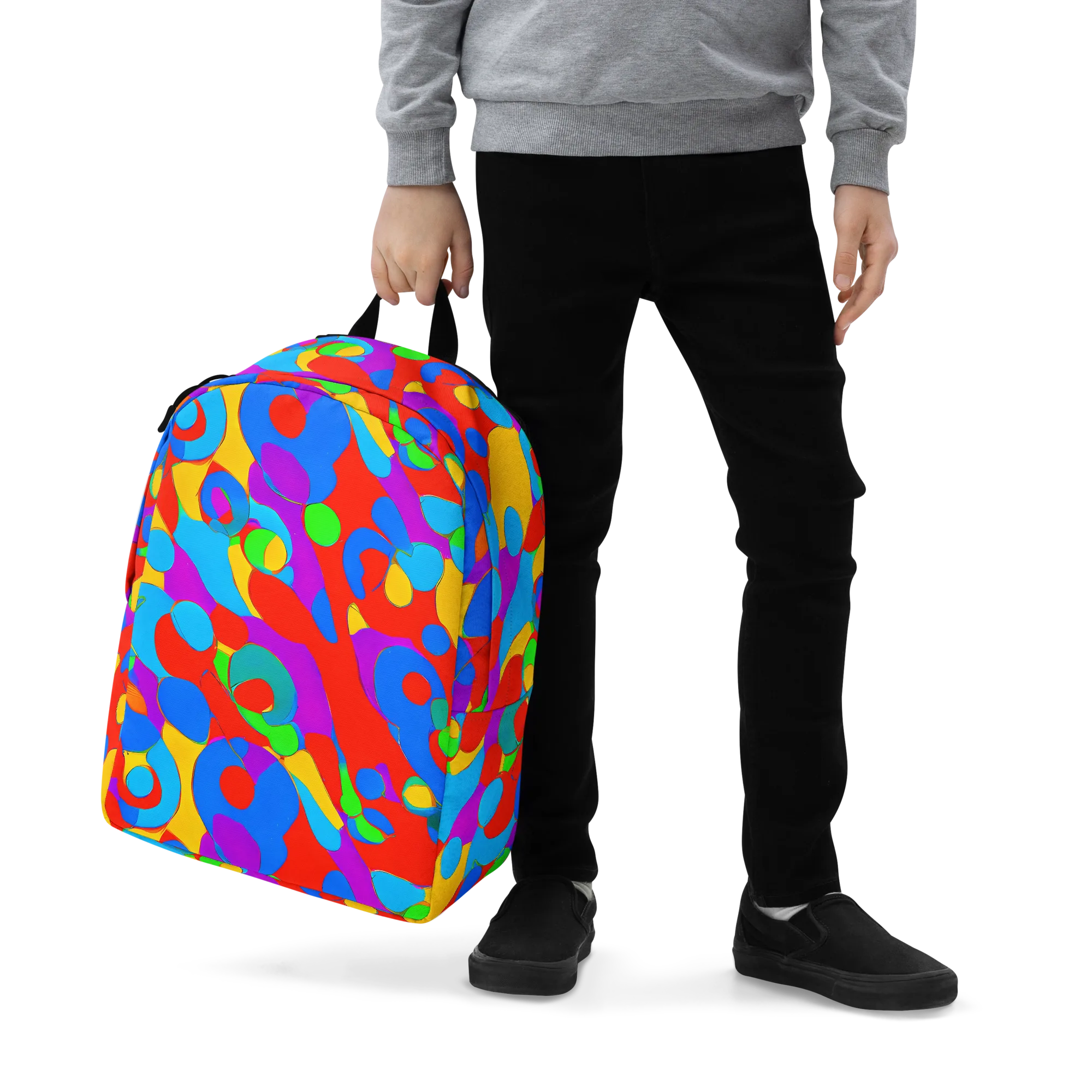 Acid Geometry on Minimalist Backpack — Zoomed-in