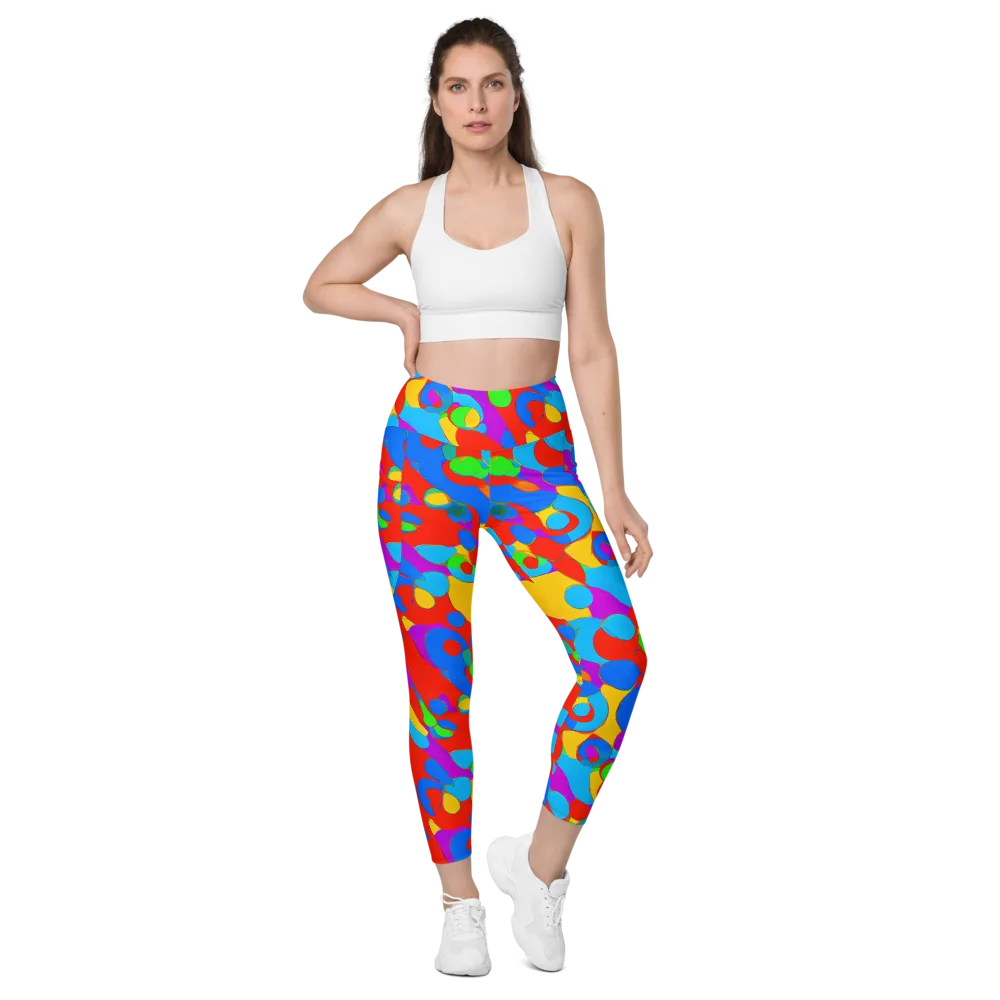 Acid Geometry on Leggings with Pockets — Front