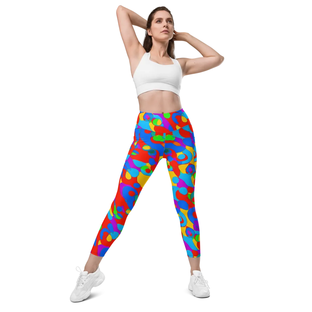 Acid Geometry on Leggings with Pockets — Front