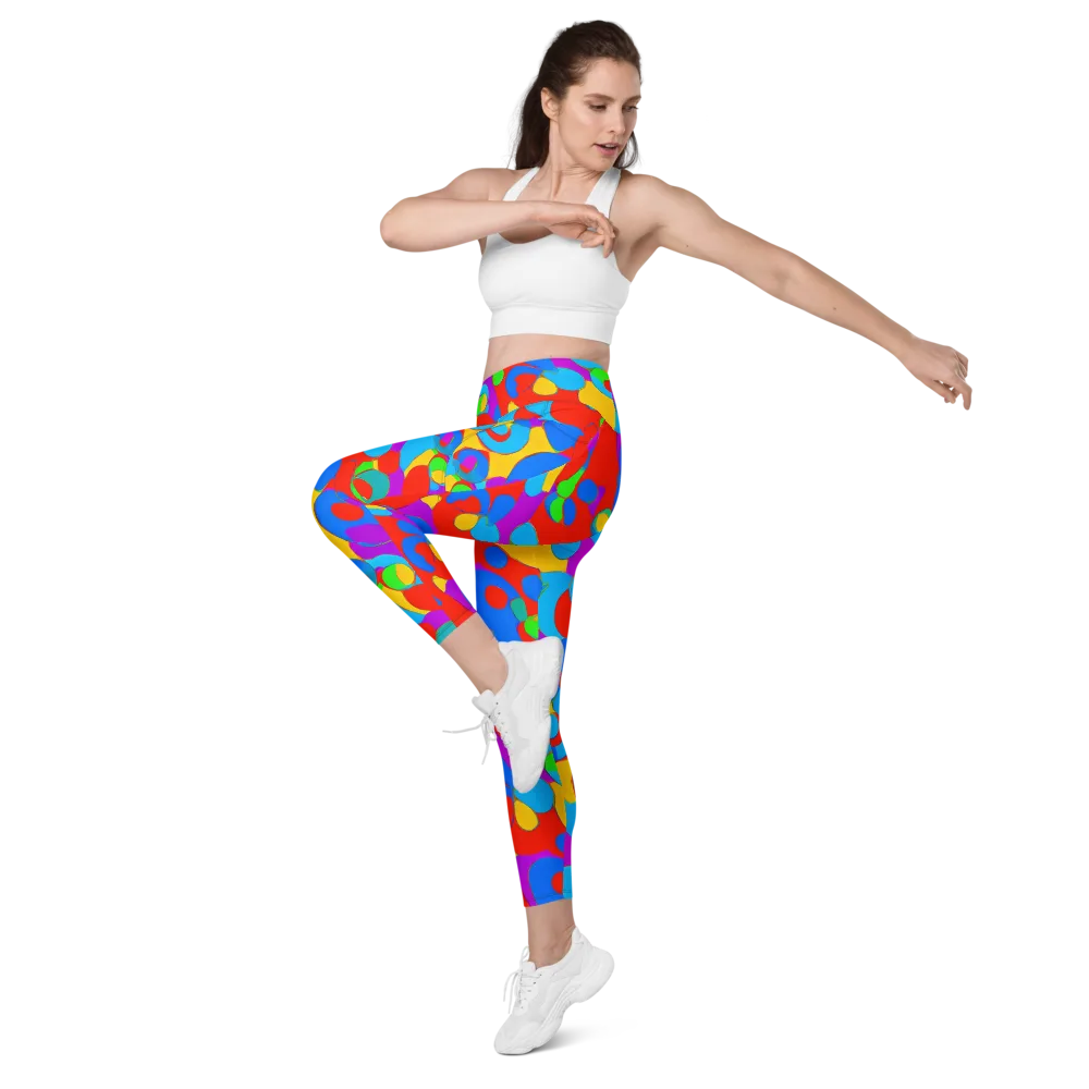 Acid Geometry on Leggings with Pockets — Left Front