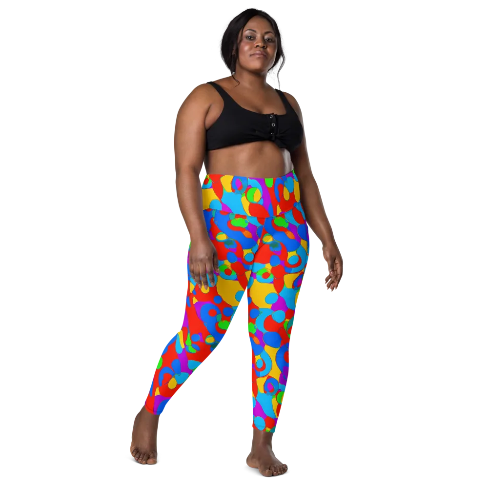 Acid Geometry on Leggings with Pockets — Front