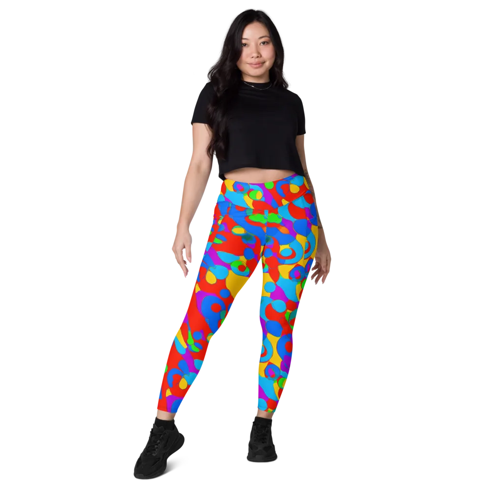 Acid Geometry on Leggings with Pockets — Front