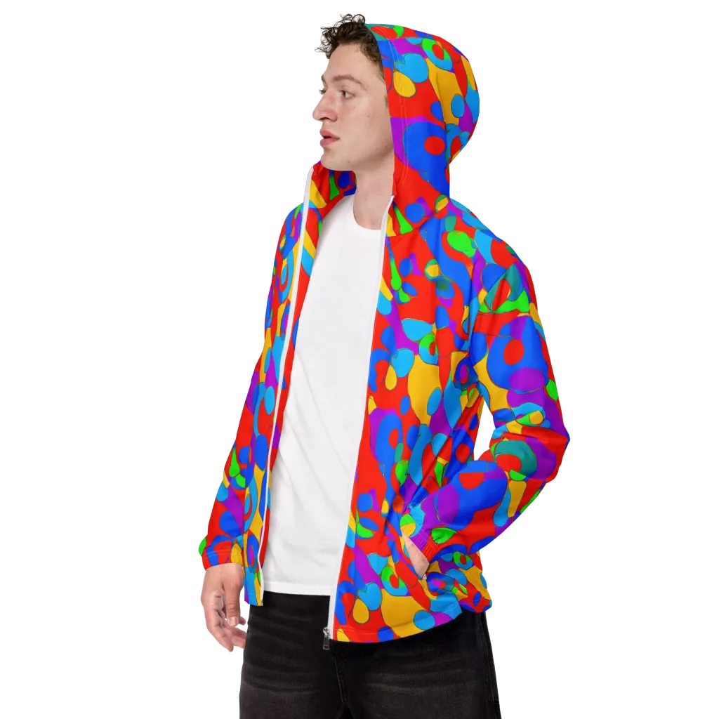 Acid Geometry on Men's Windbreaker — Left Front
