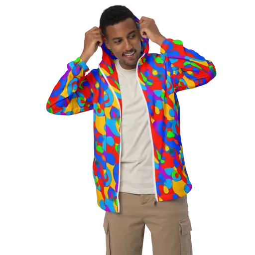 Acid Geometry on a Men's Windbreaker