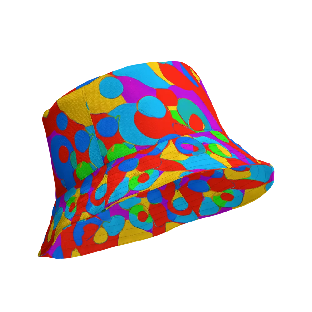 Acid Geometry on Reversible Bucket Hat — Product details Outside