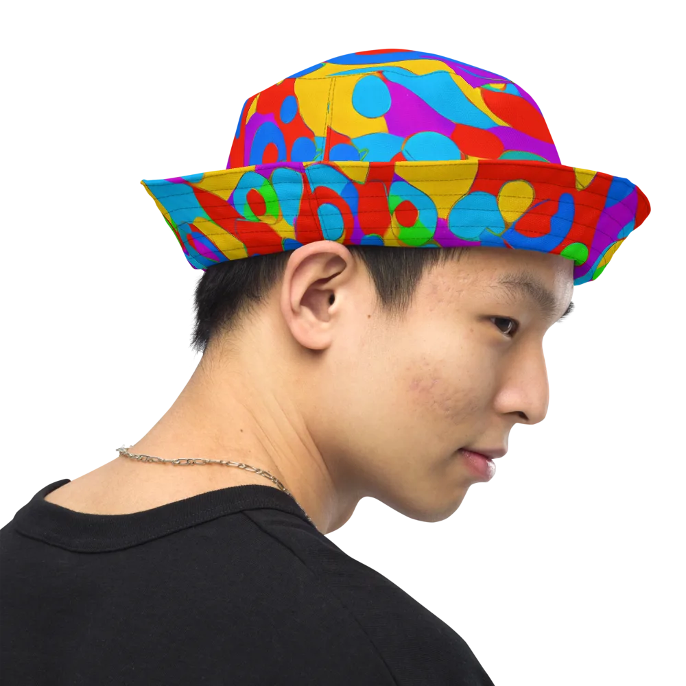 Acid Geometry on Reversible Bucket Hat — Right Outside