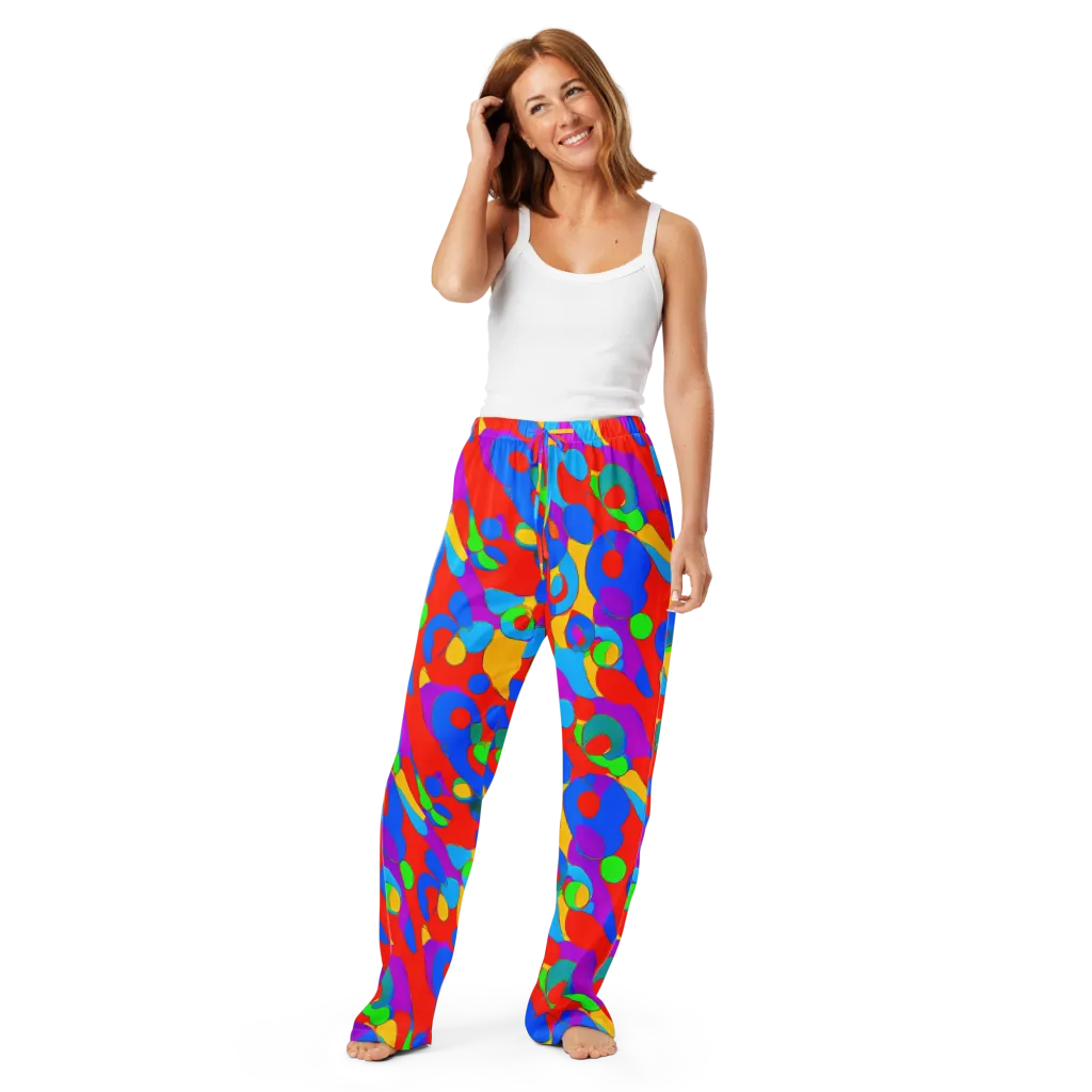 Acid Geometry on Women's Pajama Pants — Front