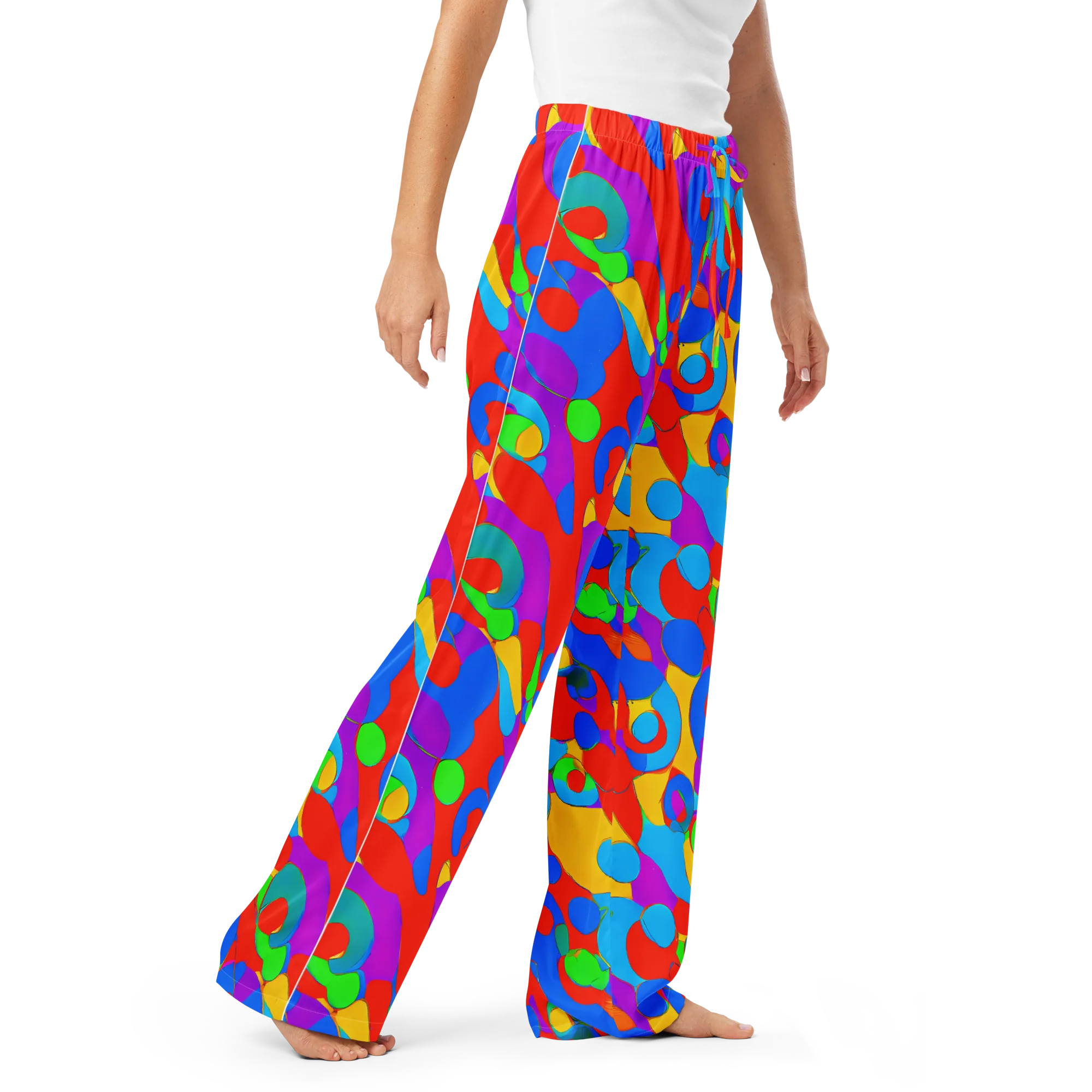 Acid Geometry on Women's Pajama Pants — Right Front